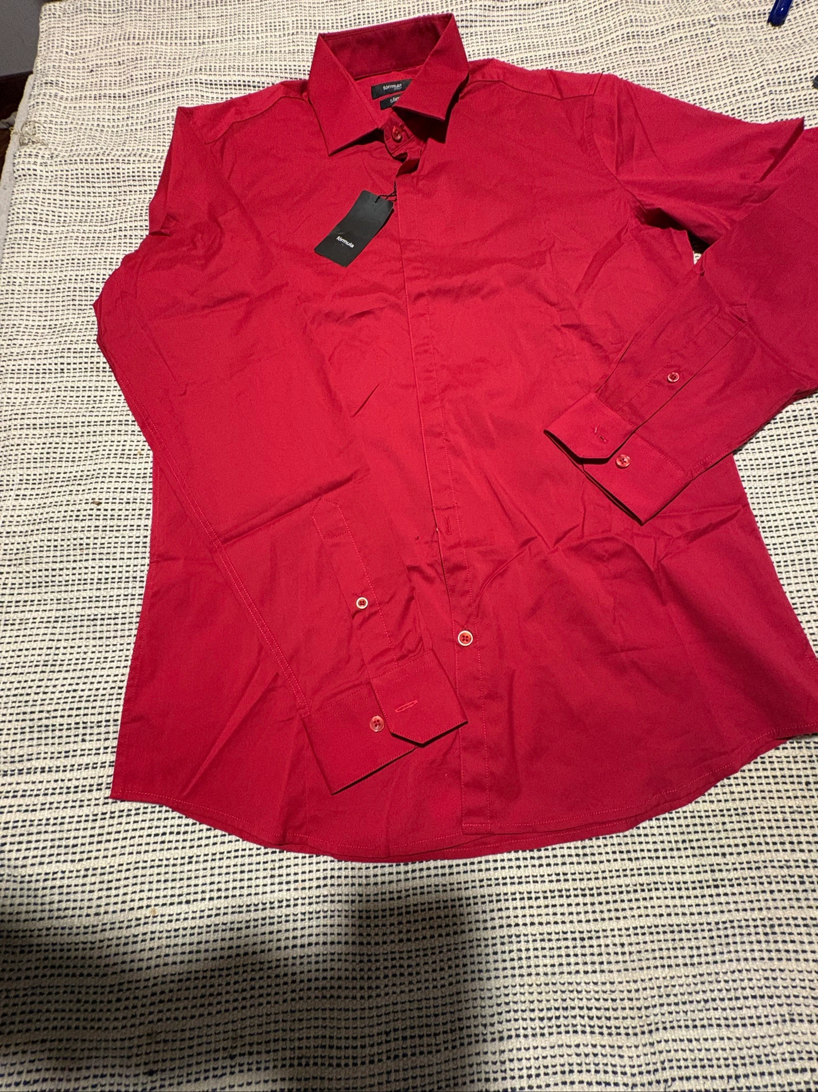 camisa hombre roja Formula Joven El Corte Ingles L slim fit shirt chemise hemden
